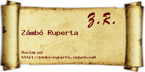 Zámbó Ruperta névjegykártya